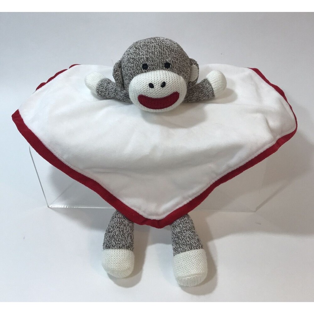 Baby Starters Sock Monkey Rattle lovey security blanket Plush Toy 12x12